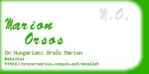 marion orsos business card