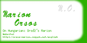 marion orsos business card